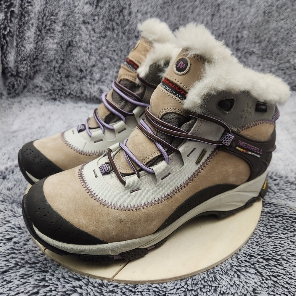 Merrell Polartec Continuum Thermo Arc 6 WP Brindle boots Women's Size 8.5 - Picture 4 of 9